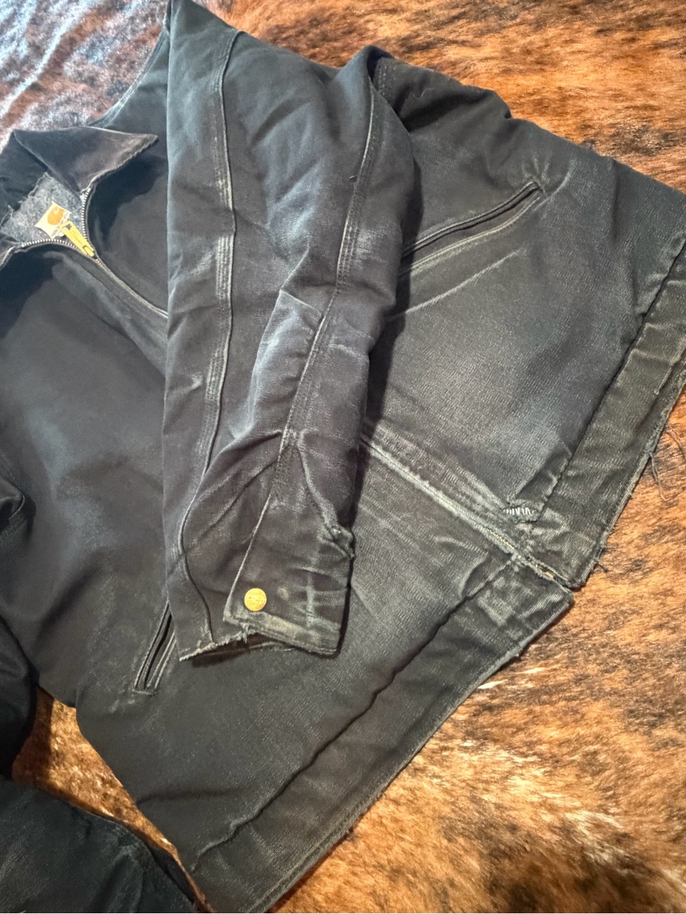 Vintage Carhartt Detroit Jacket J001 Black Made in USA Union Made Men's L 25th - Picture 15 of 15